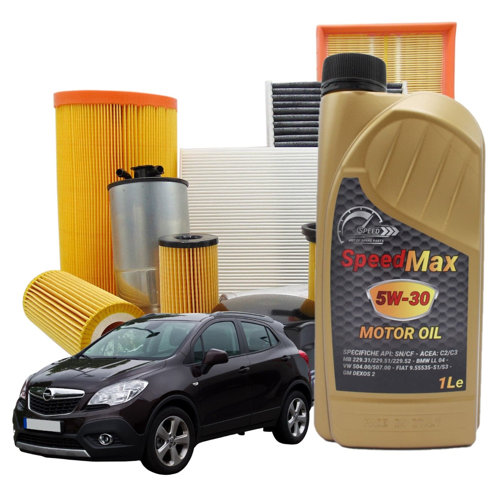 Kit Tagliando 5 litri olio motore Speed Max 5w30 per Opel Mokka