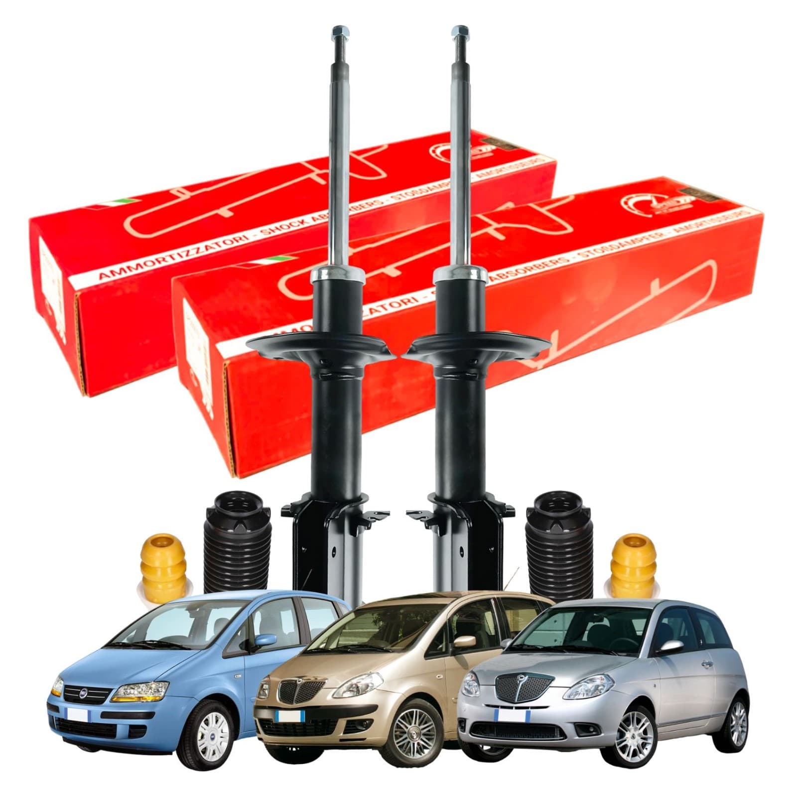 Kit Ammortizzatori Speed Tamponi Paracolpo per Fiat Idea Lancia Musa e Ypsilon