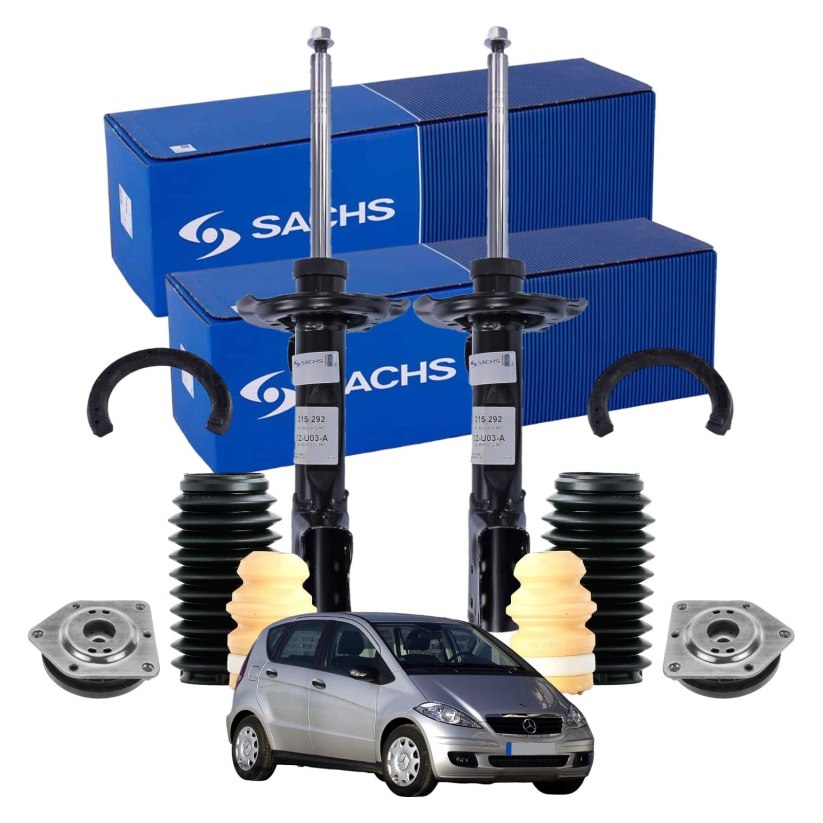 Kit Ammortizzatori Tamponi Supporti per Mercedes Benz Classe A W169 Sachs