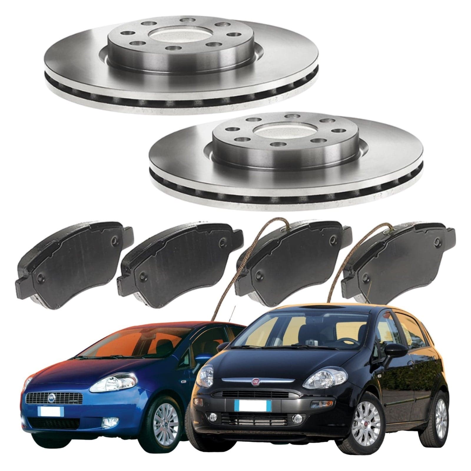 Dischi e Pastiglie Freno Anteriori per Fiat Grande Punto 257 mm Ventilati
