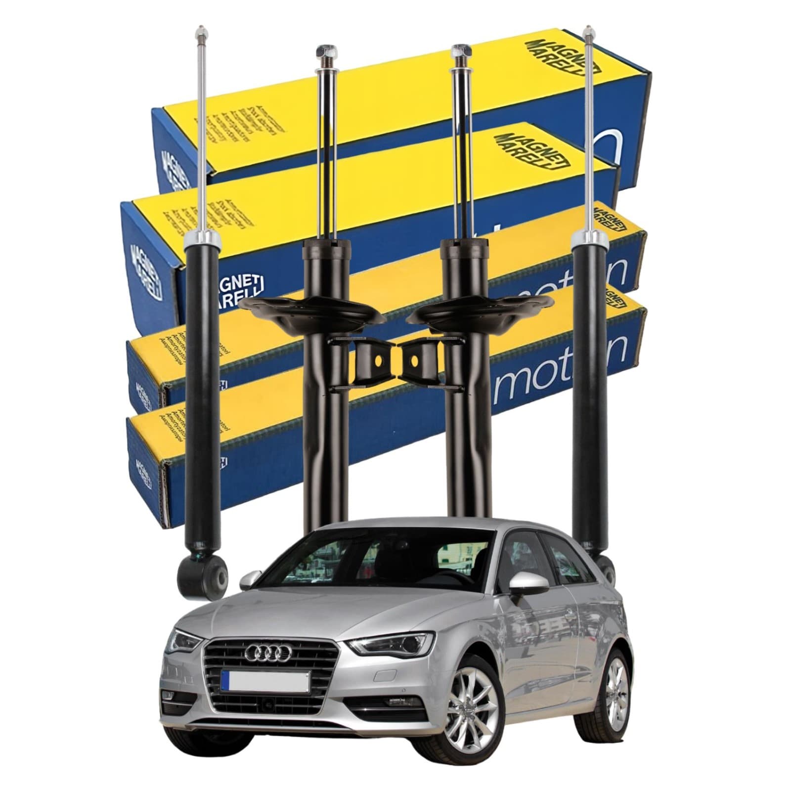 Kit 4 Ammortizzatori Magneti Marelli per Audi A3 Anteriori e Posteriori