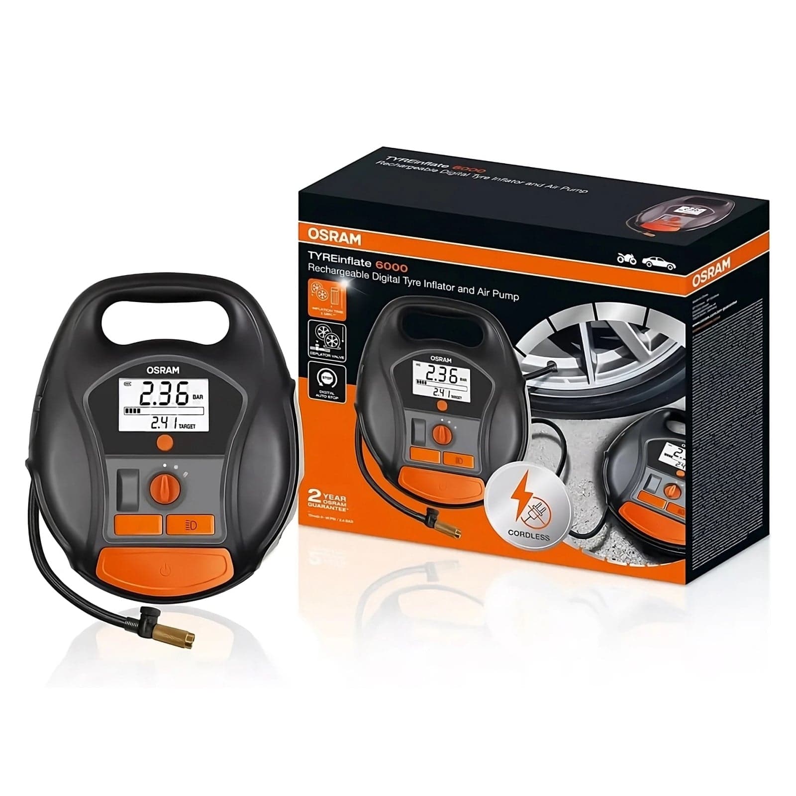 OSRAM Druckluft-Reifenprüfer/-füller Länge 80 mm Höhe 298 mm OTIR6000
