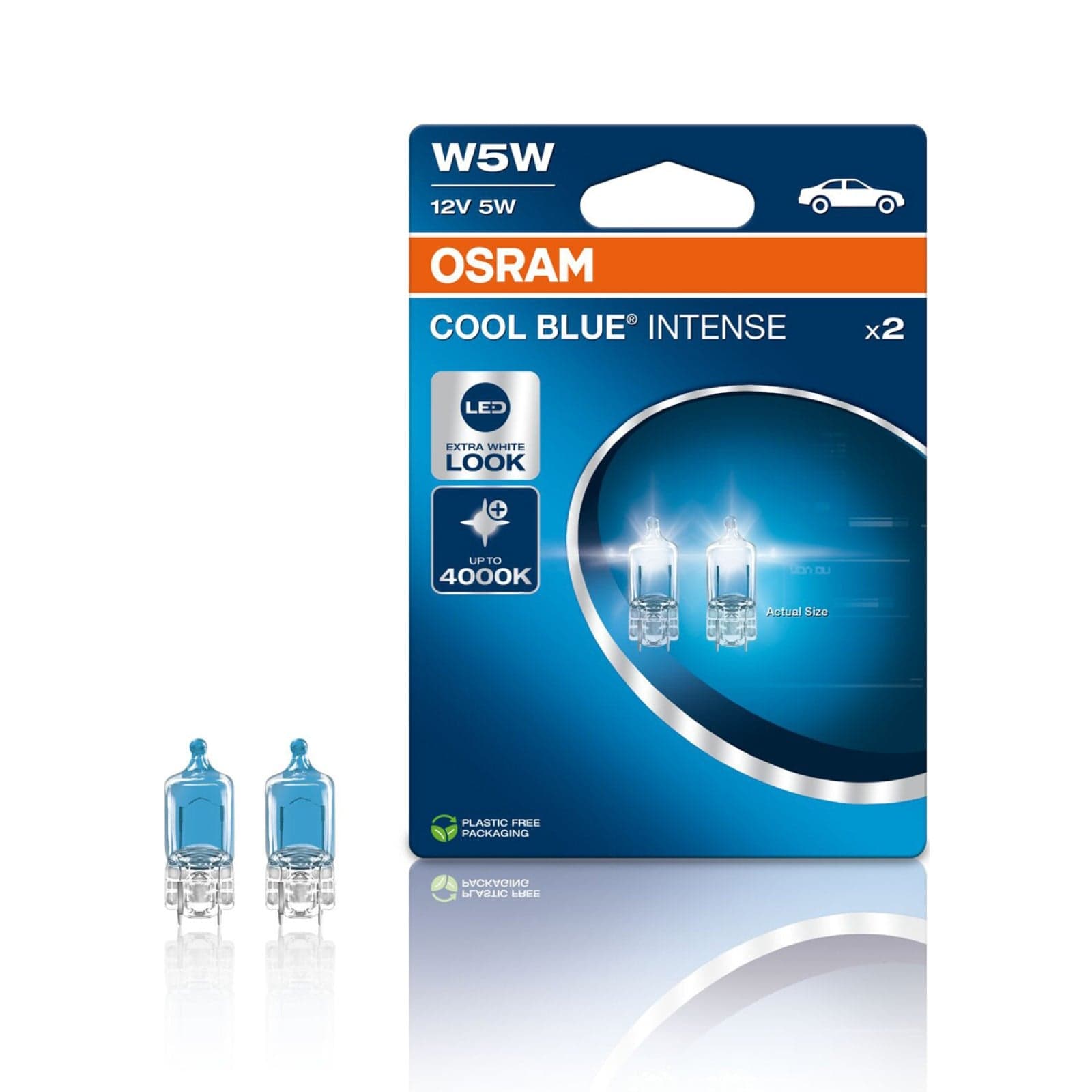 OSRAM W5W halogène COOL BLUE INTENSE lot de 2 12V 5W, ampoule auto pour éclairage véhicule