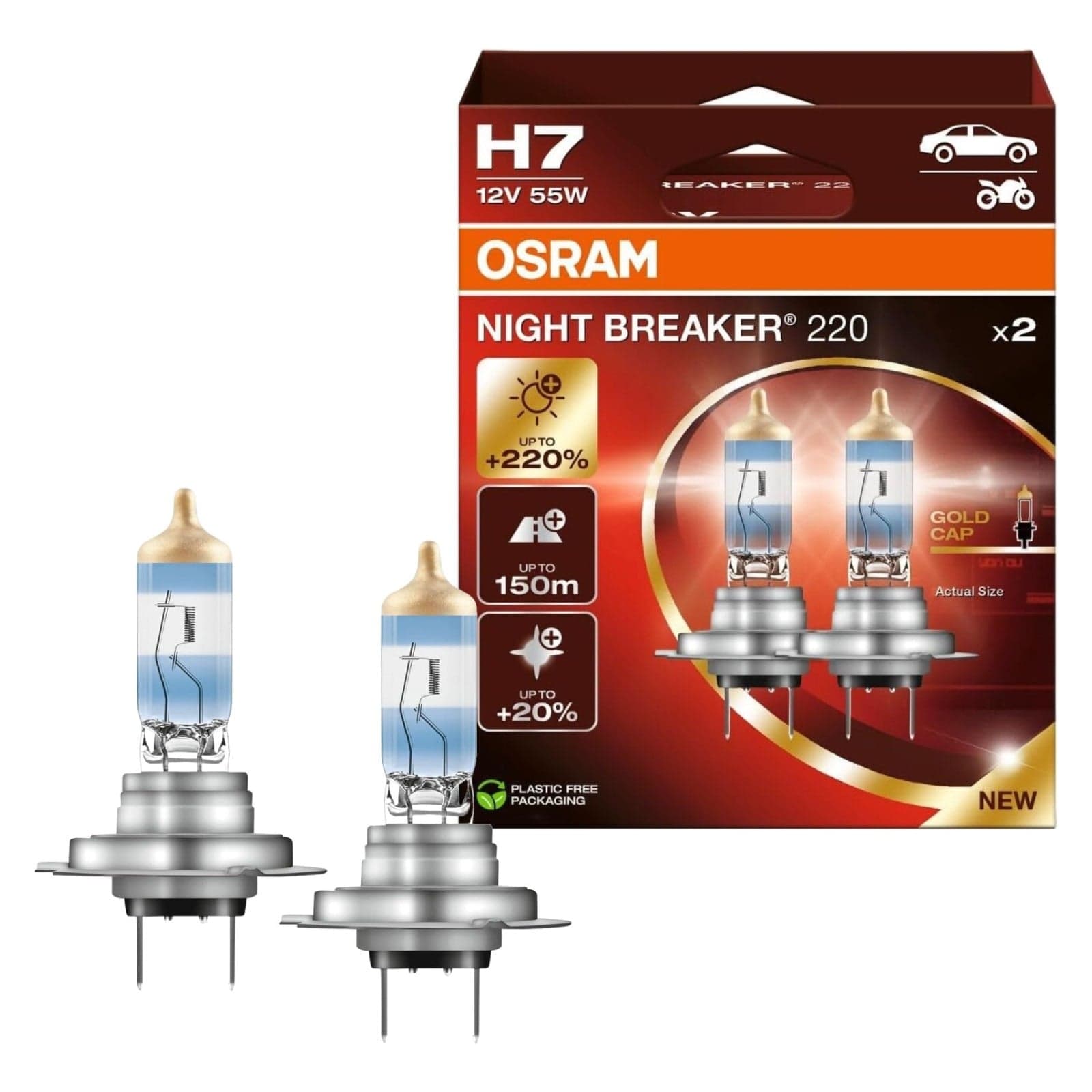 OSRAM 64210NB220-2HB ampoule phare longue portée H7 12V PX26d 55W