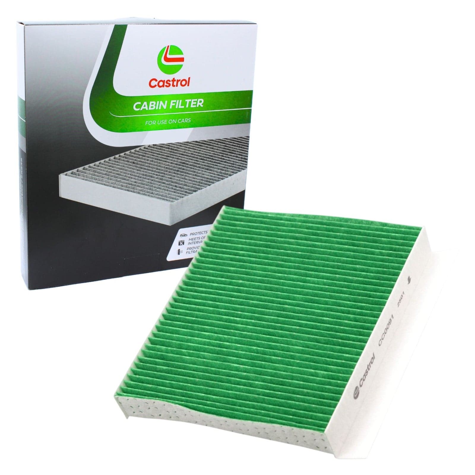 CASTROL filtre d'habitacle CC0091 particules 208x199x30 mm