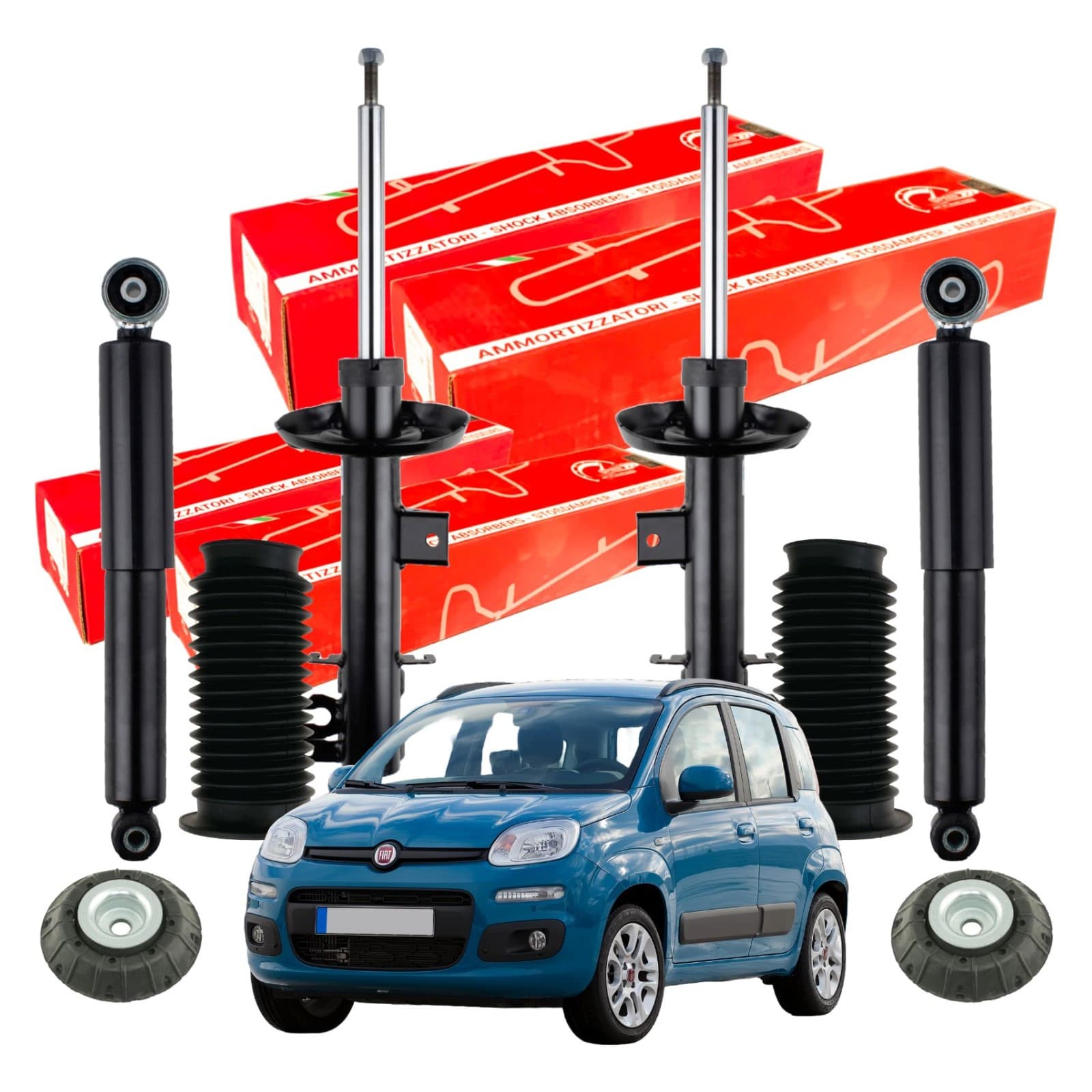KIT Speed 4 Ammortizzatori Fiat Panda 312 + Parapolvere e Supporti Anteriori