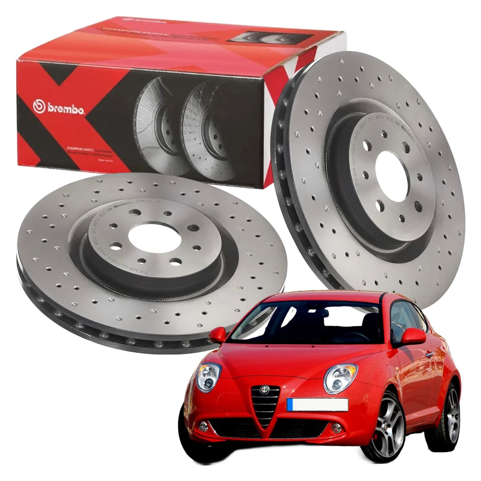 Kit Disques de Frein Avant Brembo Xtra pour Alfa Romeo Mito