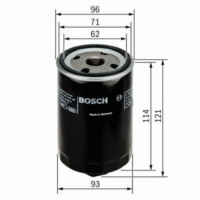 BOSCH filtre à huile 0451103028 à visser diamètre 93 hauteur 121 mm