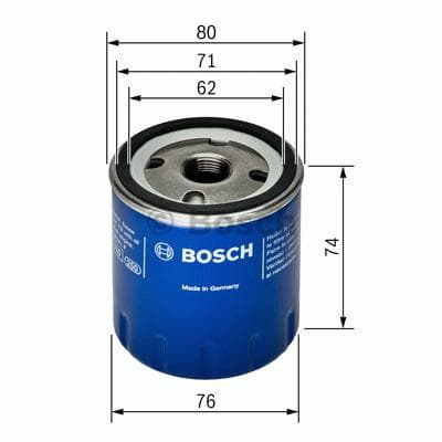 BOSCH filtre à huile 0451103139 à visser diamètre 76 hauteur 74,2 mm