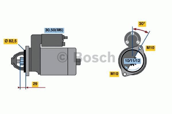 BOSCH Démarreur longueur 244 mm 0986017260