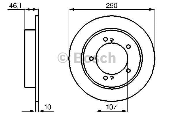 BOSCH disque de frein 0986478539 plein diamètre 290,2 épaisseur 10 mm 5 trous