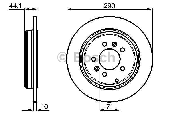 BOSCH disque de frein 0986478556 plein diamètre 290 épaisseur 10 mm 5 trous