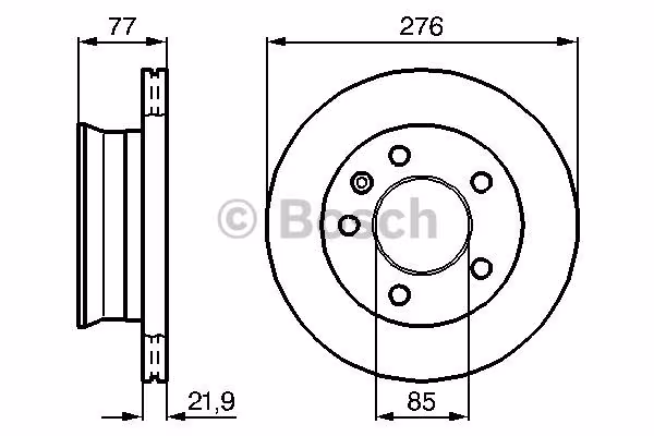 BOSCH Bremsscheibe 0986478849 belüftet Durchmesser 275,8 Stärke 22 mm 5 Bohrungen