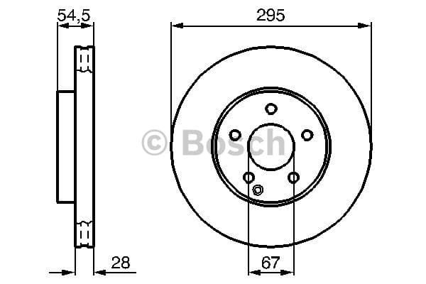BOSCH Bremsscheibe 0986479039 belüftet Durchmesser 295,2 Stärke 28 mm 5 Bohrungen