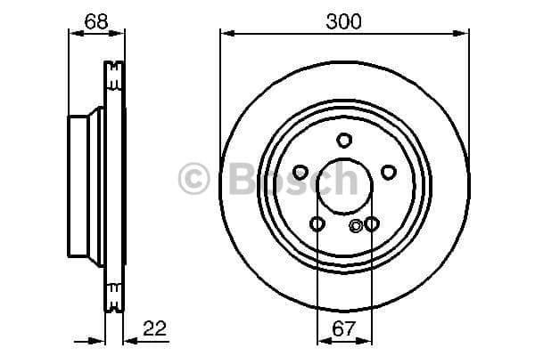 BOSCH Bremsscheibe 0986479042 belüftet Durchmesser 300 Stärke 22 mm 5 Bohrungen