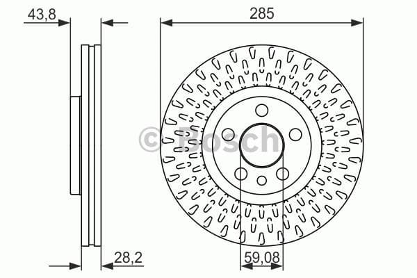 BOSCH disque de frein 0986479114 ventilé diamètre 285 épaisseur 28 mm 5 trous