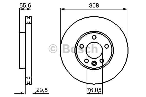 BOSCH disque de frein 0986479211 ventilé diamètre 308 épaisseur 29,3 mm 5 trous