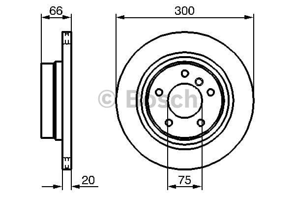 BOSCH disque de frein 0986479218 ventilé diamètre 300 épaisseur 20 mm 5 trous