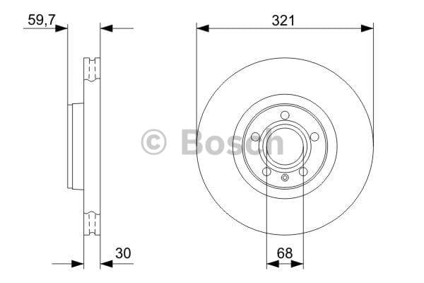 BOSCH disque de frein 0986479300 ventilé diamètre 321 épaisseur 30 mm 5 trous