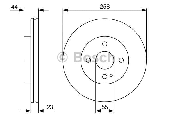 BOSCH Bremsscheibe 0986479541 belüftet Durchmesser 257,9 Stärke 23 mm 4 Bohrungen