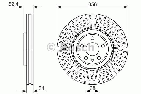 BOSCH Bremsscheibe 0986479748 belüftet Durchmesser 356 Stärke 34 mm 5 Bohrungen