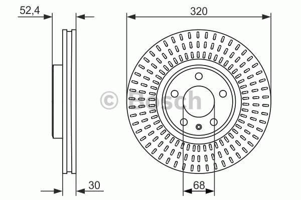 BOSCH Bremsscheibe 0986479753 belüftet Durchmesser 320 Stärke 30 mm 5 Bohrungen