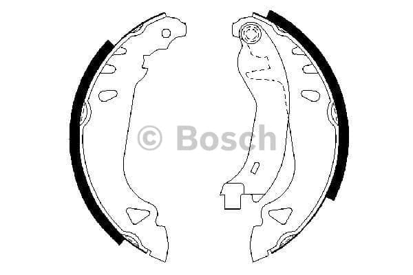 BOSCH Jeu de machoires de frein 0986487250 pour frein a tambour diamètre 180 mm 25 mm