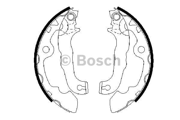 BOSCH Jeu de machoires de frein 0986487633 pour frein a tambour diamètre 203,2 mm 38 mm