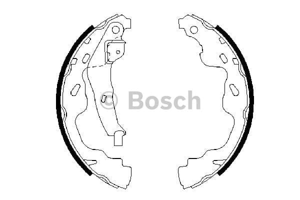 BOSCH Bremsbackensatz 0986487665 fuer Trommelbremse Durchmesser 200 mm 32 mm