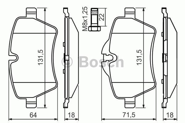 BOSCH Bremsbeläge 0986494489 für Auto-Bremsanlage