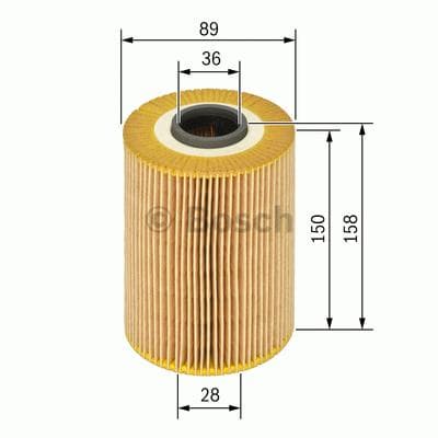 BOSCH Ölfilter 1457429123 Filtereinsatz Durchmesser 90 Höhe 158,5 mm