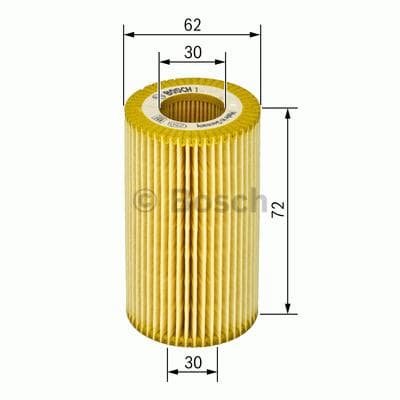BOSCH filtre à huile 1457429257 cartouche diamètre 62 hauteur 72 mm
