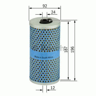 BOSCH filtre à huile 1457429265 cartouche diamètre 92 hauteur 196 mm