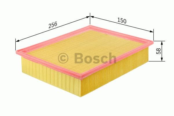 BOSCH Luftfilter 1457429964 Filtereinsatz 256x150x57,3 mm