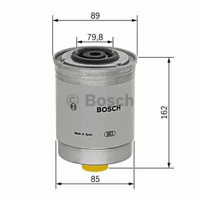 BOSCH filtre à carburant 1457434408 à visser diamètre 89 hauteur 162,5 mm