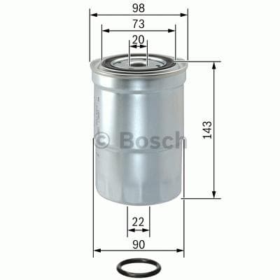 BOSCH filtre à carburant 1457434459 à visser diamètre 98 hauteur 143 mm