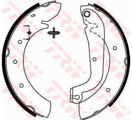 TRW Jeu de machoires de frein GS8207 pour frein a tambour diamètre 254 mm 57 mm TRW
