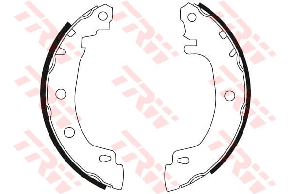 TRW Bremsbackensatz GS8616 fuer Trommelbremse Durchmesser 203 mm 39 mm BENDIX E1 90R 01195/032