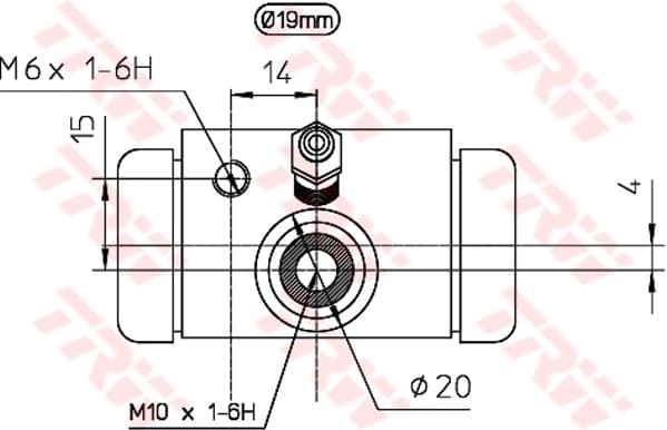 TRW Cylindre de roue BWD310 diamètre 19 mm aluminium