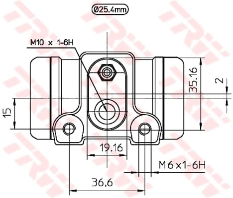 TRW Cylindre de roue BWL201 diamètre 25,4 mm fonte