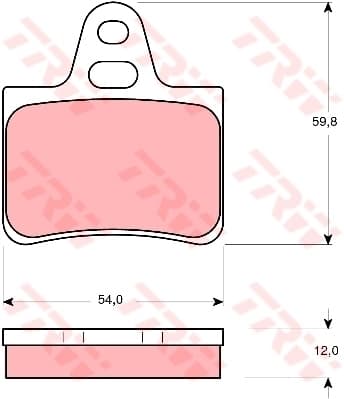 TRW Bremsbeläge GDB146 54x59,8 Stärke 12 mm für Warnkontakt