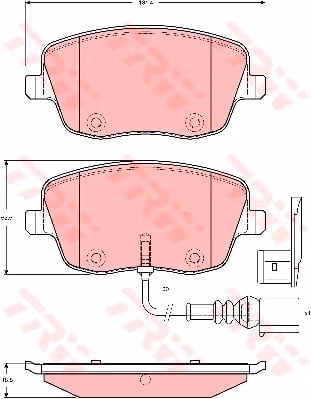 TRW Bremsbeläge GDB1472 131,4x62,6 Stärke 18,8 mm mit Warnkontakt