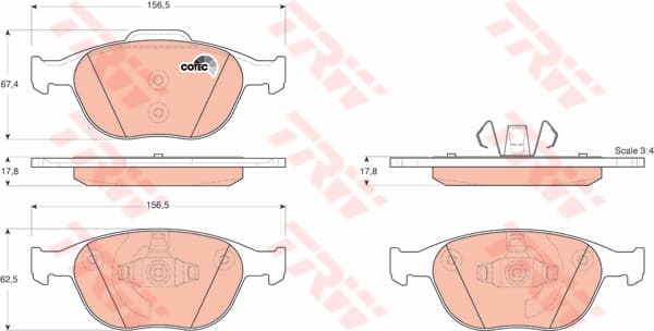 TRW plaquettes de frein GDB1532 prévu témoin pour système de freinage auto