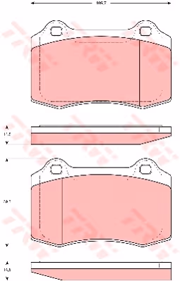TRW plaquettes de frein GDB1537 109,7x69,3 épaisseur 14,8 mm prévu témoin