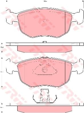 TRW Bremsbeläge GDB1618 156,4x60,5 Stärke 19,5 mm für Warnkontakt