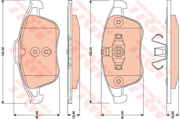 TRW plaquettes de frein GDB1808 prévu témoin pour système de freinage auto