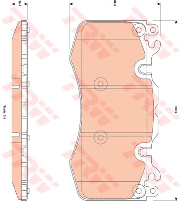 TRW plaquettes de frein GDB1834 189,6x96 épaisseur 16,6 mm prévu témoin