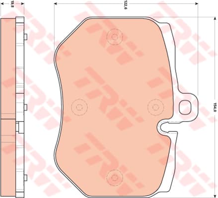 TRW Bremsbeläge GDB1848 154x122,6 Stärke 19,8 mm für Warnkontakt