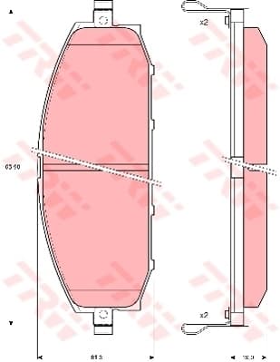 TRW plaquettes de frein GDB3222 165,9x61,3 épaisseur 19 mm avec témoin sonore