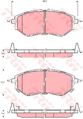 TRW Bremsbeläge GDB3372 157x63,5 Stärke 18 mm mit akustischer Warnung